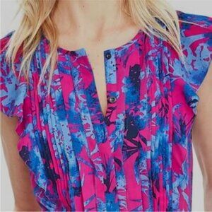 Banana Republic Floral Pink and Blue Dress size 8P